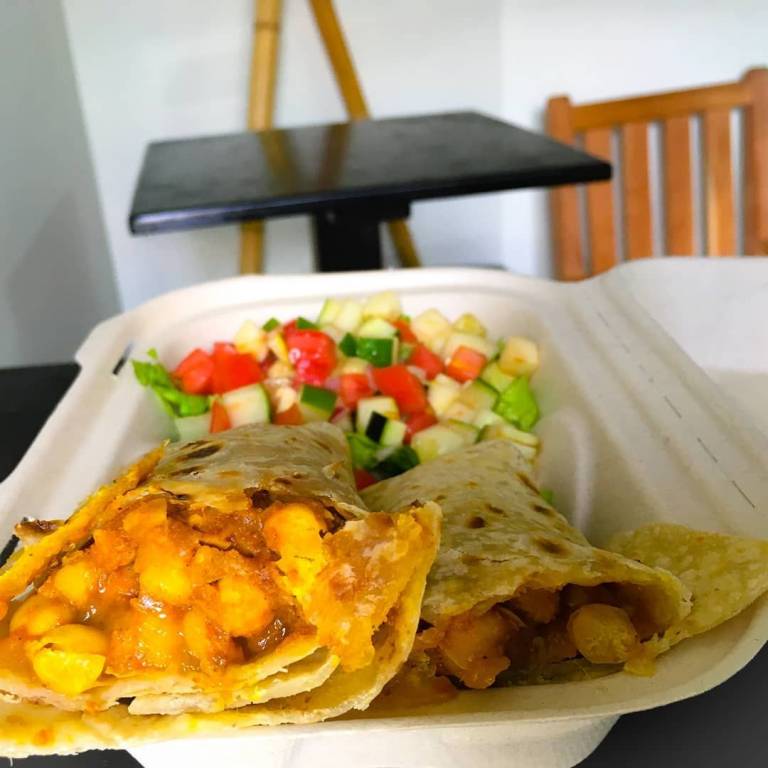 Curried Chickpeas & Mango Chutney Wrap